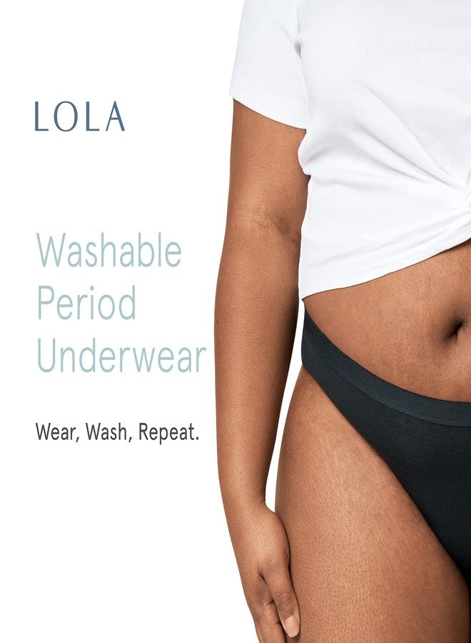 LOLA Washable Period Underwear - Period Underwear for Women, Period Panties, Cotton Bikini Underwear for Women, Holds 3 Tampons, S Black - Image 2